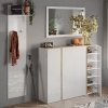 Botník do předsíně FRAME (typ 409089-44K) bílý lesk/dub Cadiz