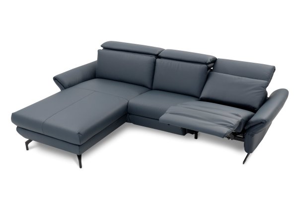 Kožená rohová sedací souprava TRAPANI s motorovou funkcí TV