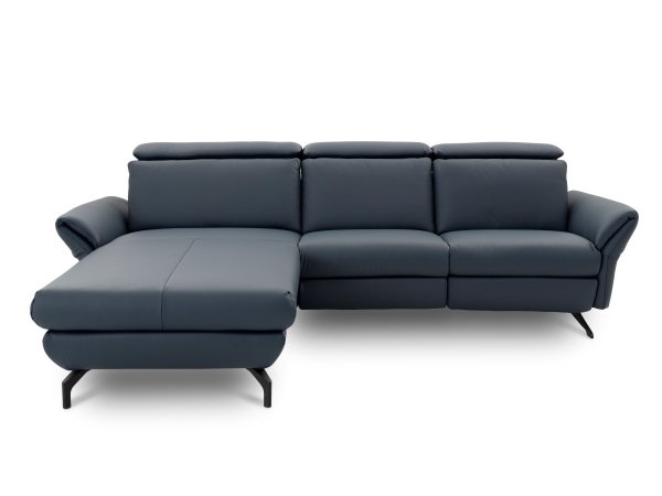 Kožená rohová sedací souprava TRAPANI s motorovou funkcí TV