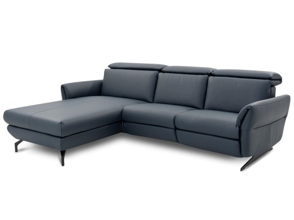 Kožená rohová sedací souprava TRAPANI s motorovou funkcí TV