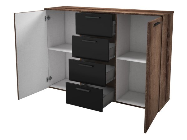 Komoda GALAXY dub Monastery/černý lesk