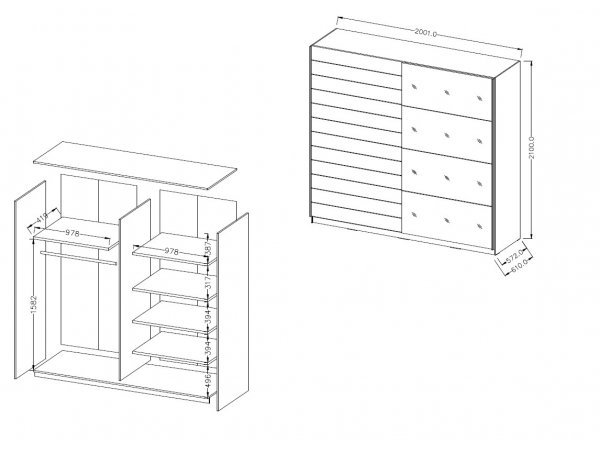Moderní ložnice GALAXY Abisko/bílá