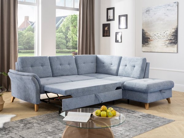 Rohová sedací souprava s nastavitelnou hloubkou sedáku HEDEN