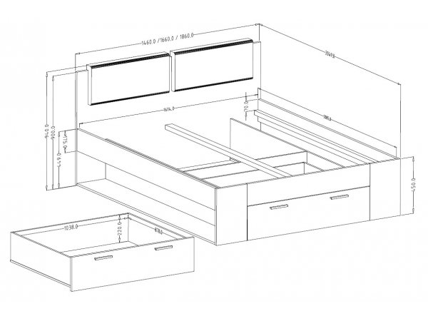Moderní ložnice GALAXY Abisko/bílá