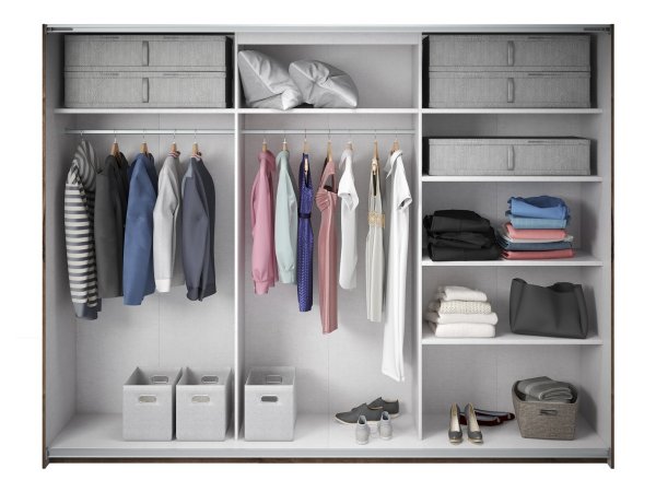 Šatní skříň s posuvnými dveřmi GALAXY dub Monastery/černý lesk