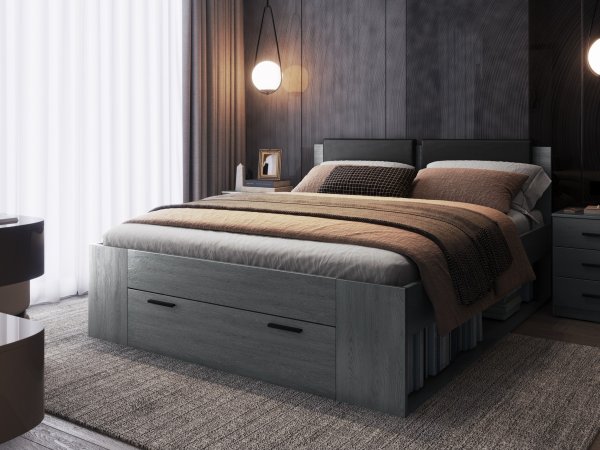 Moderní ložnice GALAXY 1 dub Carbon
