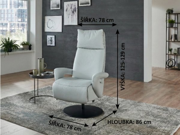 CONNECTION 4 BALANCE relaxační kožené polohovací křeslo, varianta 2