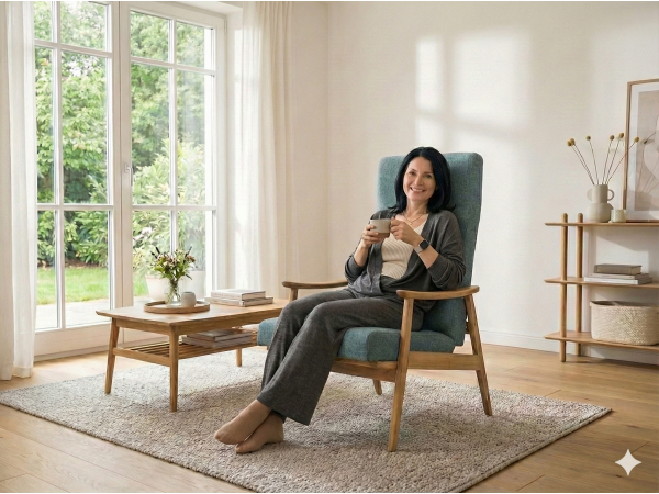 Křeslo s dřevěnými područkami EGON