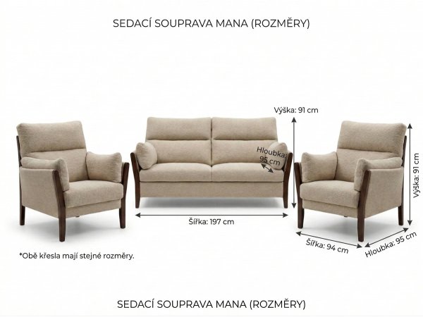 Sedací souprava MANA 2+1+1