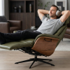 Kožené otočné relaxační křeslo BALANCE
