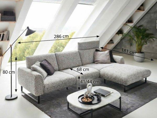 Designová rohová sedací souprava ROMA s ohebnými opěrkami