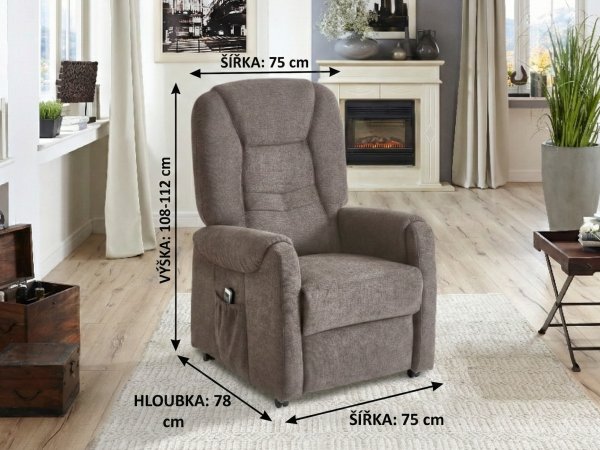 HENDRIK BASIC kožené luxusní polohovací křeslo