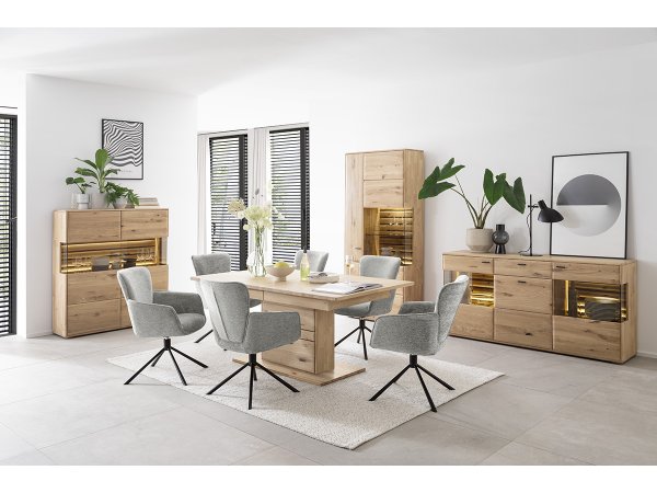 Jídelní otočná židle AMBER S, krémová