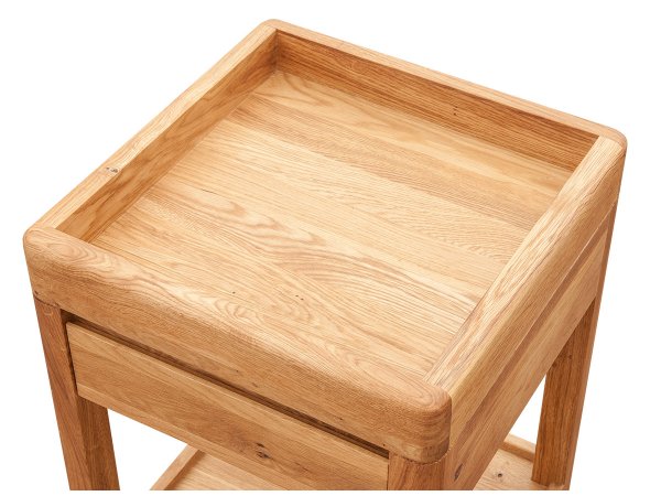 Dubový odkládací stolek ALO menší se zásuvkou