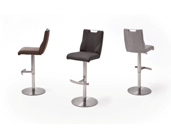 Barová otočná židle GIULIA C nubuk šedá