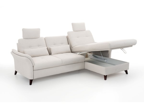 Rohová sedací souprava s nastavitelnou hloubkou sedáku HEDEN