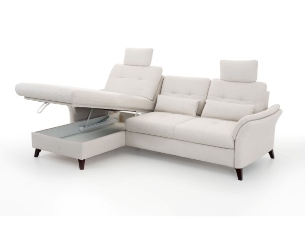 Rohová sedací souprava s nastavitelnou hloubkou sedáku HEDEN