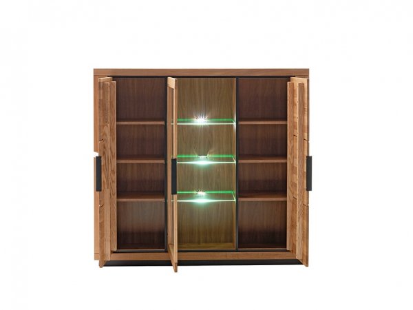 Komoda s vitrínou GRENO (typ 05) dub masiv divoký