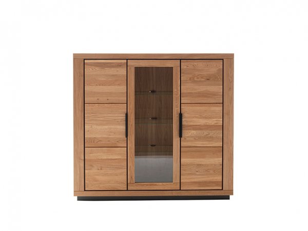 Komoda s vitrínou GRENO (typ 05) dub masiv divoký