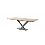 Jídelní stůl GRAVINA dub burgundský olejovaný, podnož černá matná