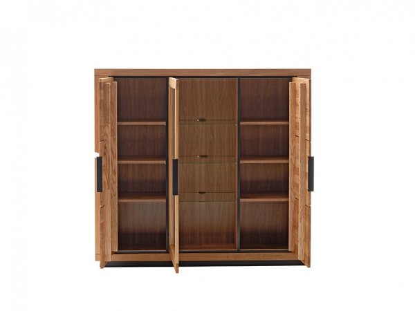 Komoda s vitrínou GRENO (typ 05) dub masiv divoký