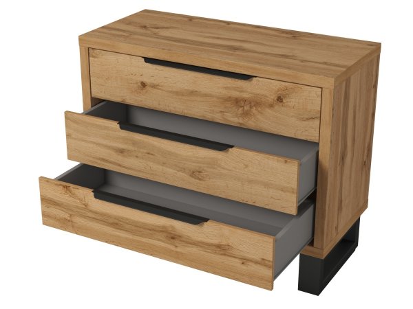 Komoda HALLE S dub Wotan/černý