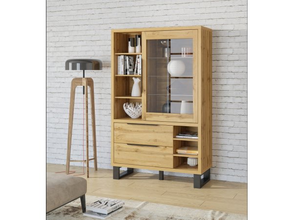 Vitrína do obývacího pokoje HALLE typ 13 dub wotana