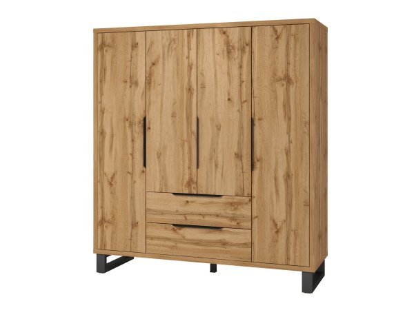 Šatní skříň HALLE S typ 20 dub Wotan/černý