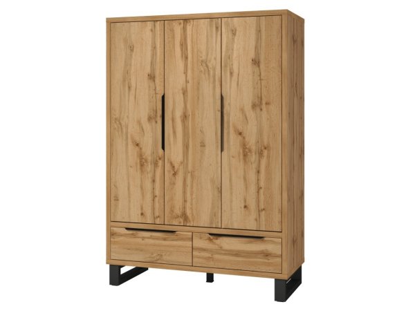 Šatní skříň HALLE S dub Wotan/černý