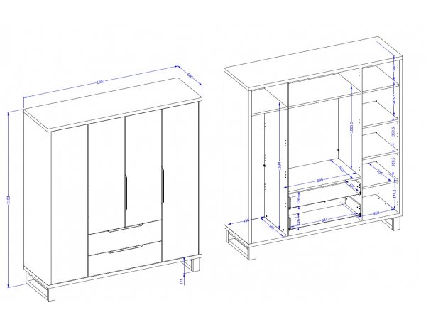 Šatní skříň HALLE S typ 20 dub Wotan/černý