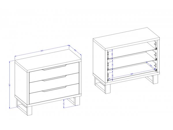 Komoda HALLE S dub Wotan/černý