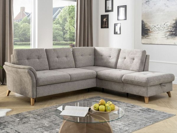 Rohová sedací souprava s nastavitelnou hloubkou sedáku HEDEN