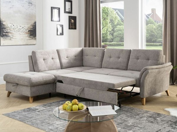 Rohová sedací souprava s nastavitelnou hloubkou sedáku HEDEN