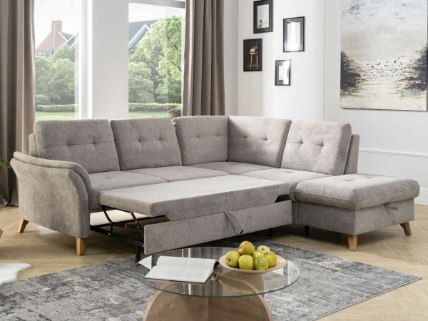 Rohová sedací souprava s nastavitelnou hloubkou sedáku HEDEN