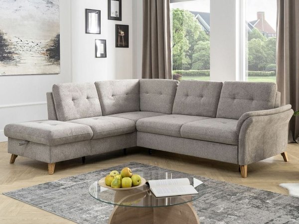 Rohová sedací souprava s nastavitelnou hloubkou sedáku HEDEN