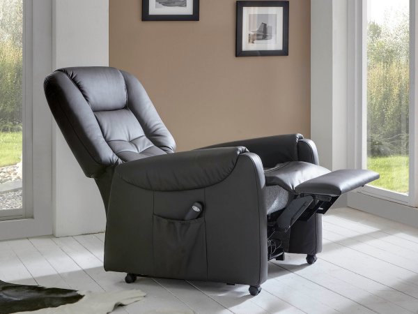 HENDRIK BASIC kožené luxusní polohovací křeslo