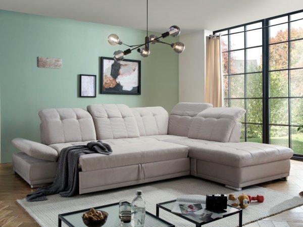 Rohová rozkládací sedací souprava s nastavitelnými opěráky HOLIDAY