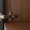 Dubová komoda LOFT s barem a proskleným čelem, tabák