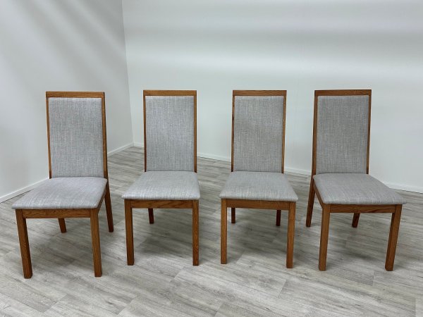 VÝPRODEJ: Dubová jídelní židle ATLANTA šedá/dub jantar