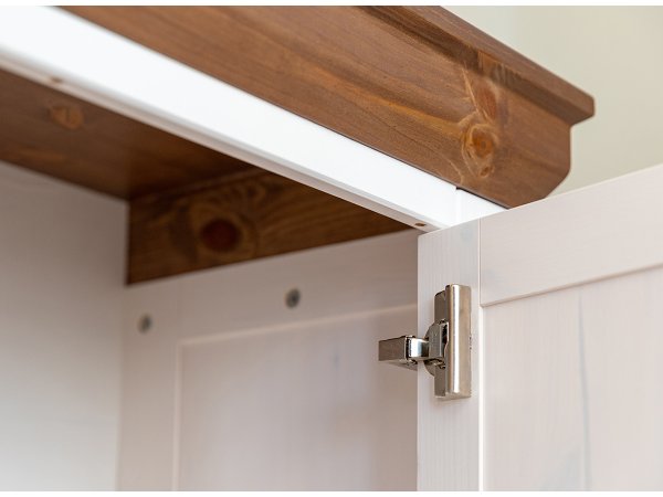 Komoda do obývacího pokoje (typ 06) RONE borovice masiv bílá/tabák