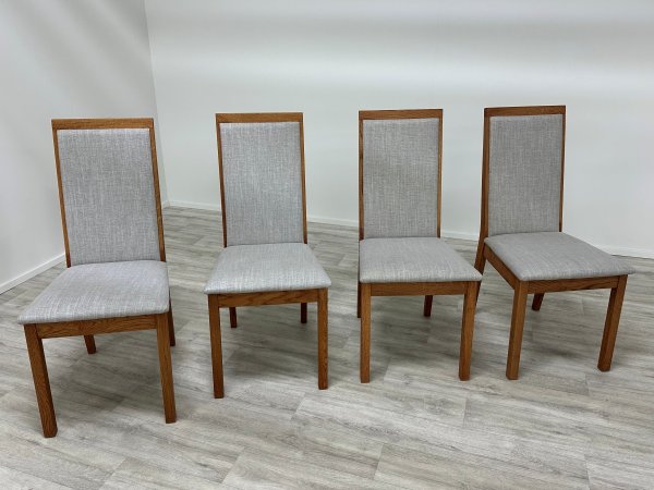 VÝPRODEJ: Dubová jídelní židle ATLANTA šedá/dub jantar