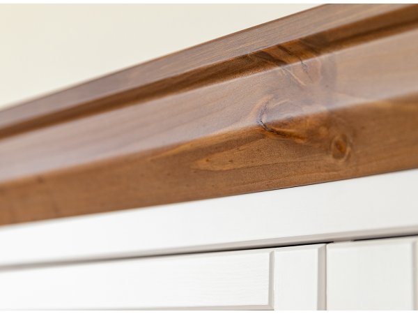 Komoda do obývacího pokoje (typ 42) RONE borovice masiv bílá/tabák