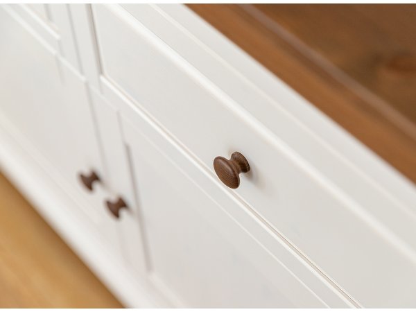 Komoda do obývacího pokoje (typ 42) RONE borovice masiv bílá/tabák