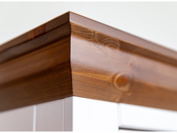 Televizní komoda (typ 09) RONE borovice masiv bílá/tabák