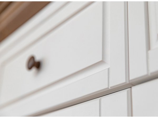 Komoda do obývacího pokoje (typ 42) RONE borovice masiv bílá/tabák