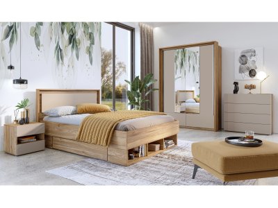 Moderní ložnice IMPRESSIO 1 dub Mauvella/Congo