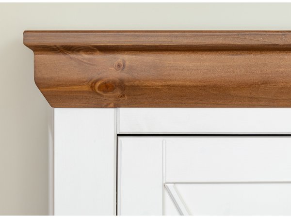 Komoda do obývacího pokoje (typ 06) RONE borovice masiv bílá/tabák