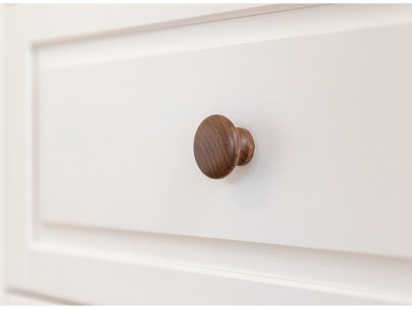 Komoda s vitrínou (typ 04) RONE borovice masiv bílá/tabák