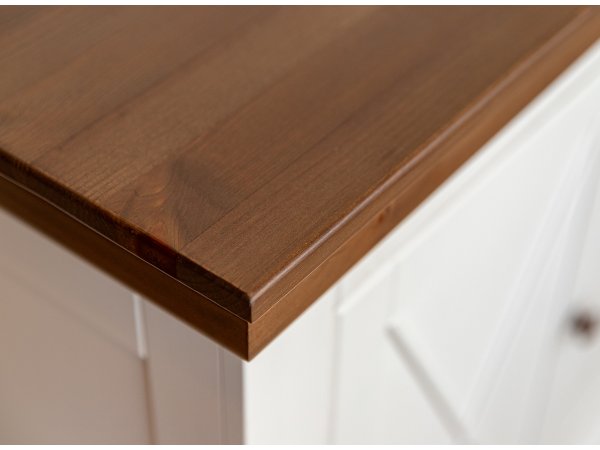 Komoda do obývacího pokoje (typ 06) RONE borovice masiv bílá/tabák