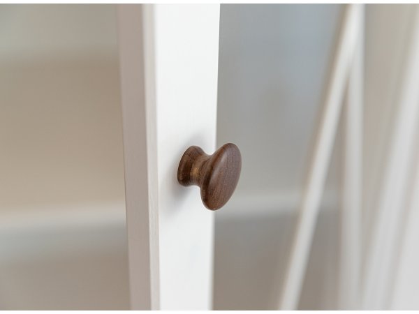 Vitrína do obývacího pokoje (typ 01) RONE borovice masiv bílá/tabák